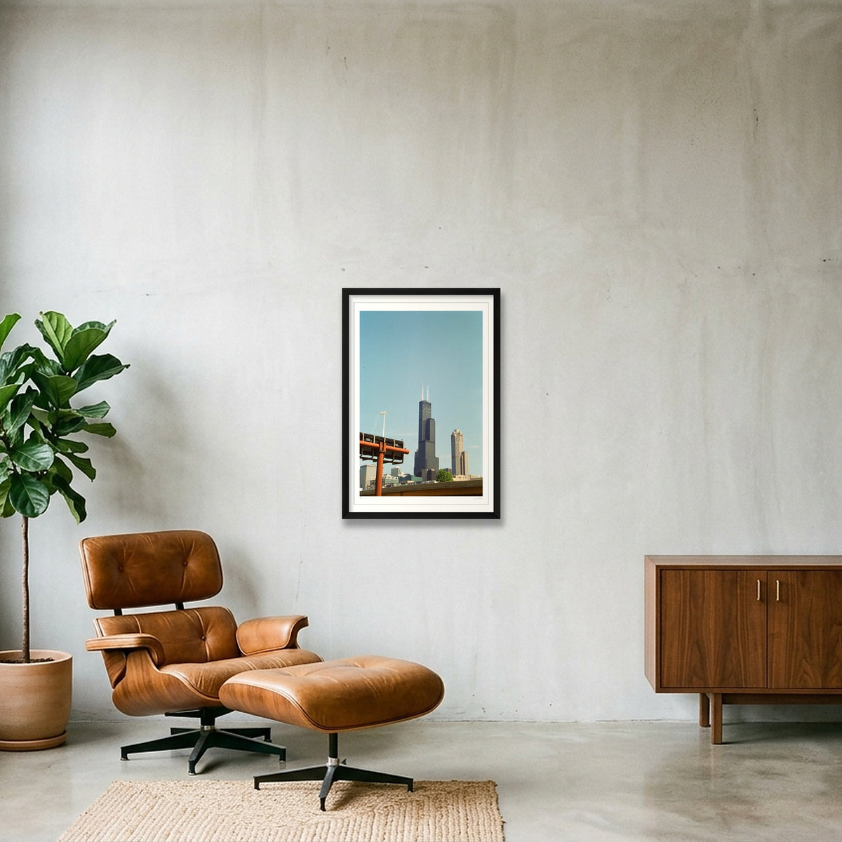 Sears Tower - Chicago, IL — 40×60cm, 16×24" Black Frame