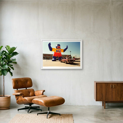The Boot Town Gorilla Meets The Guitar Man - Texas   — 100×70cm, 39×28" White Frame