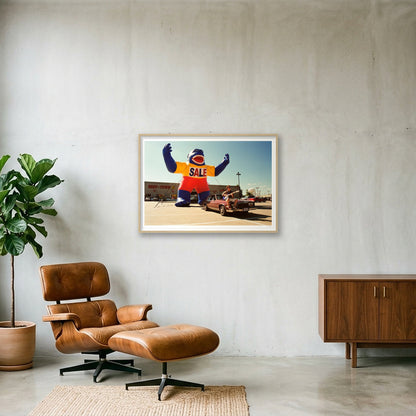 The Boot Town Gorilla Meets The Guitar Man - Texas   — 100×70cm, 39×28" Oak Frame