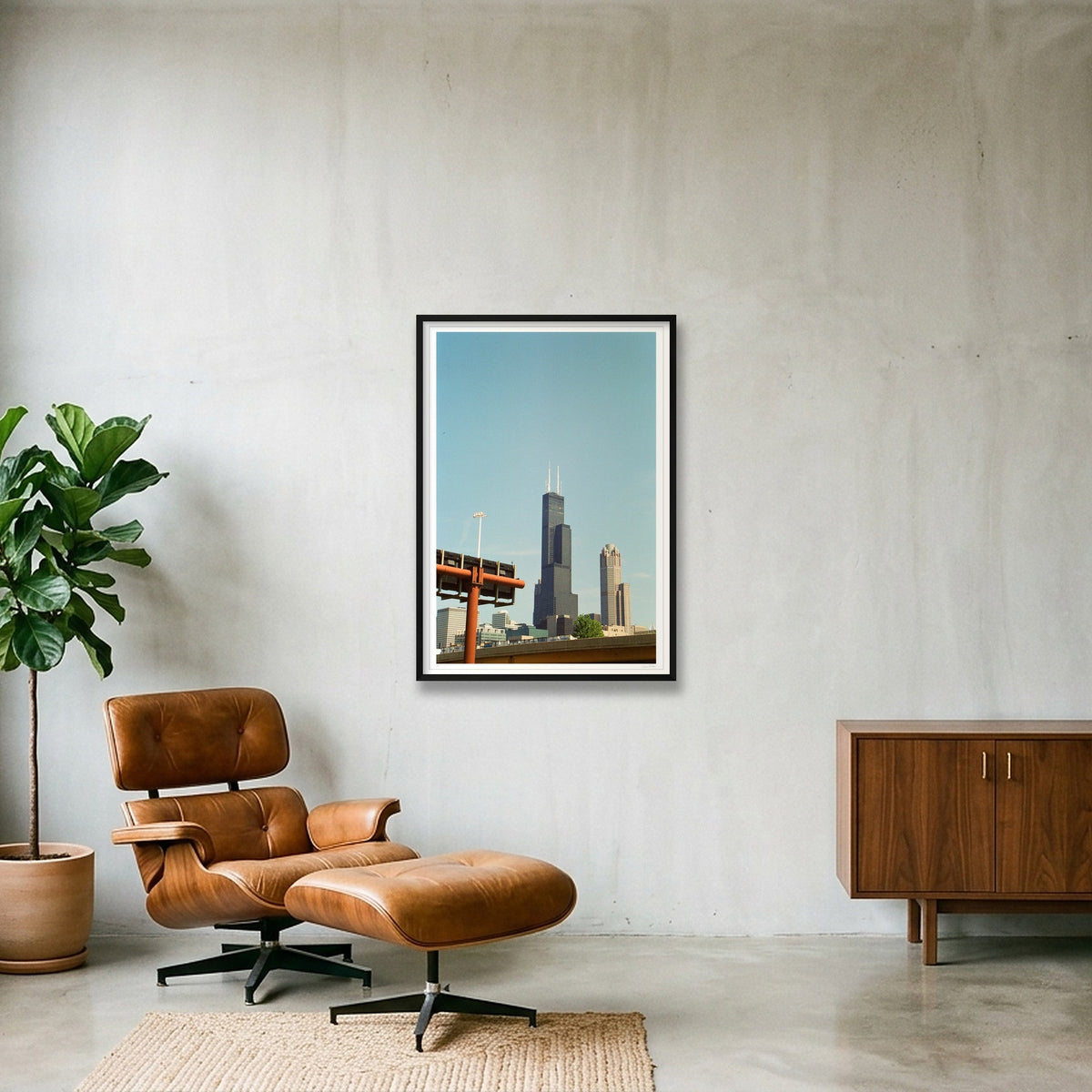 Sears Tower - Chicago, IL — 70×100cm, 28×39" Black Frame