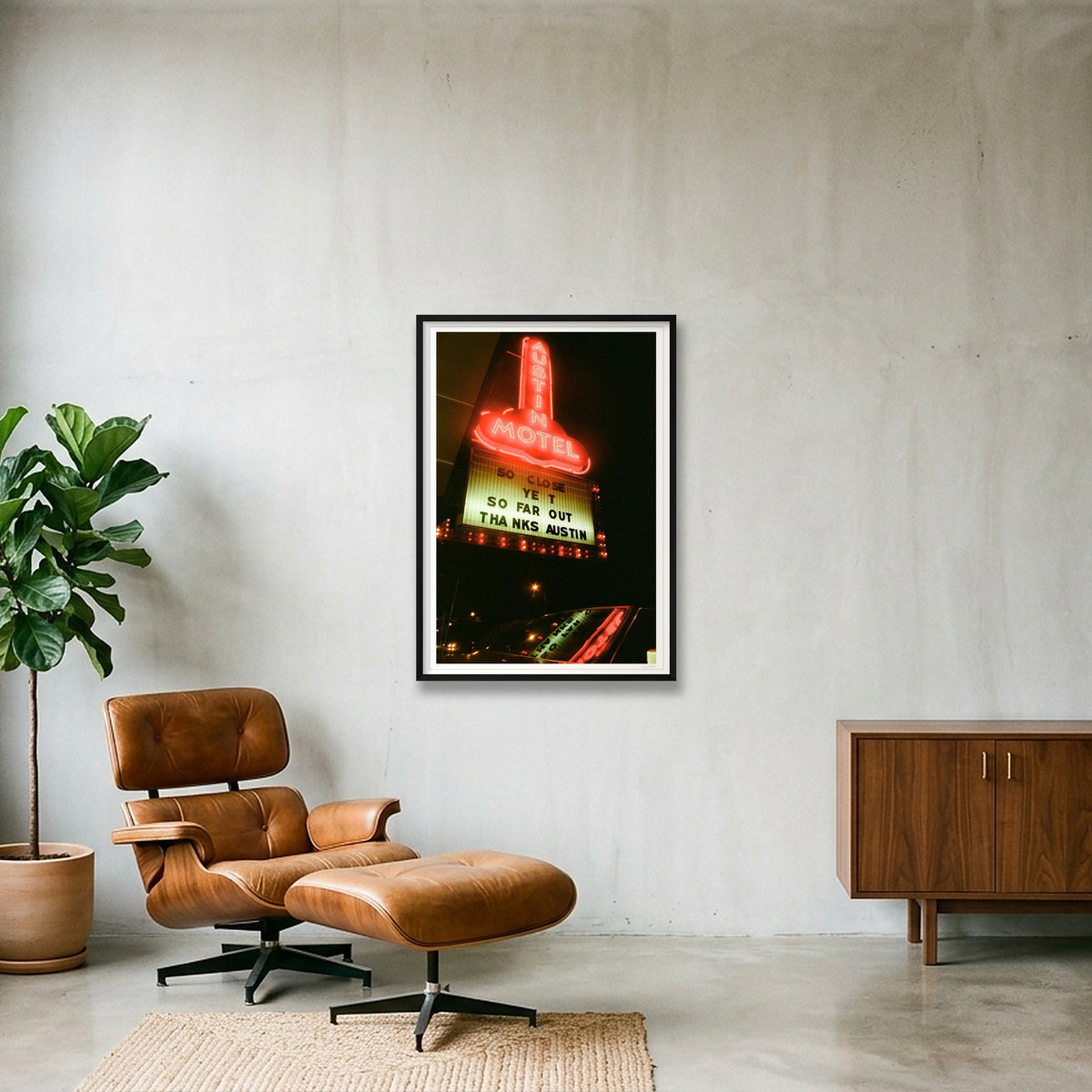 So Close Yet So Far Out - Austin, TX — 70×100cm, 28×39" Black Frame