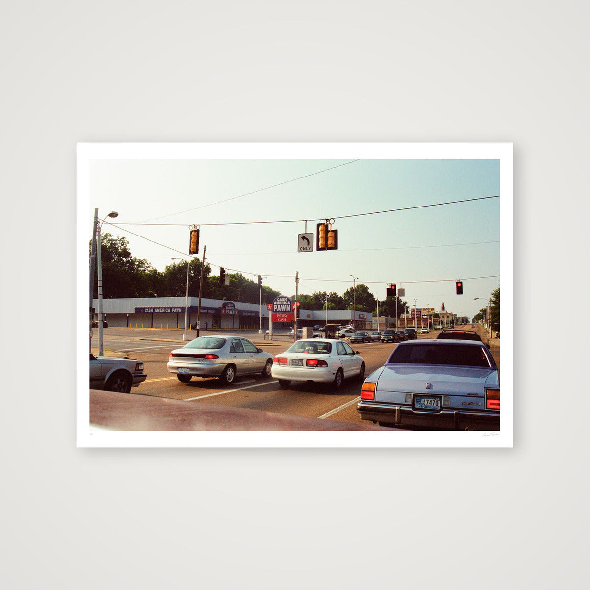 Left Turn On A Red Light - Memphis, TN — 100×70cm, 39×28" Print only