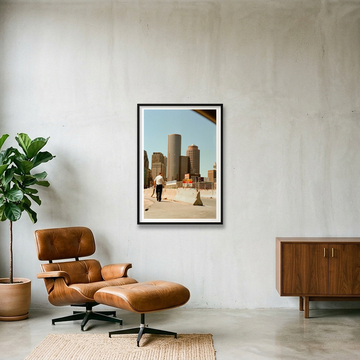 Looking Over My Shoulder - Boston, MA — 70×100cm, 28×39" Black Frame