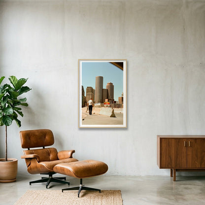 Looking Over My Shoulder - Boston, MA — 70×100cm, 28×39" Oak Frame