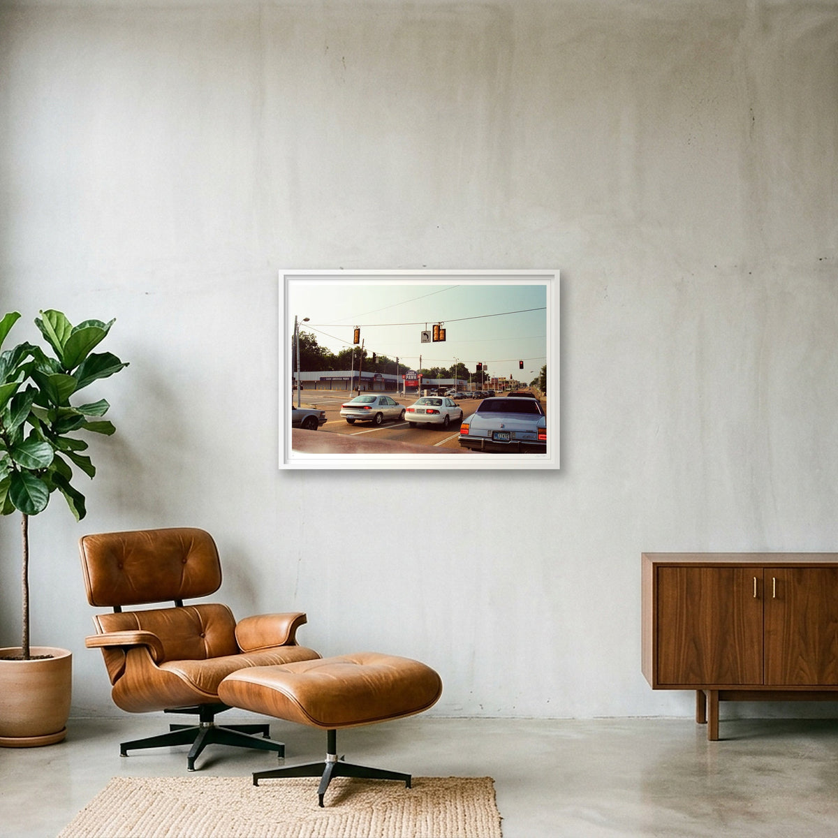 Left Turn On A Red Light - Memphis, TN — 100×70cm, 39×28" White Frame