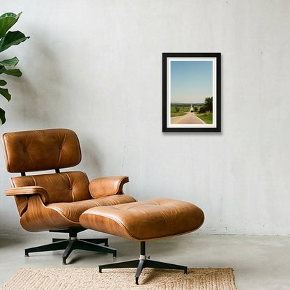 The Road Goes On Forever - Route 66, OK  — A4 (21×30cm, 8×12") Black Frame