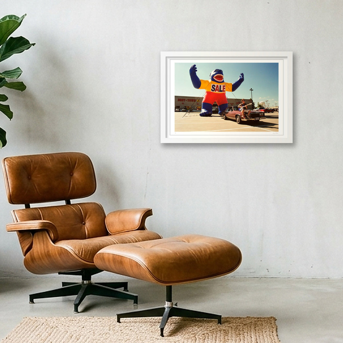 The Boot Town Gorilla Meets The Guitar Man - Texas   — 45×30cm, 18×12" White Frame