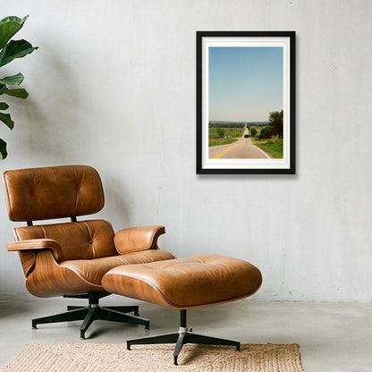 The Road Goes On Forever - Route 66, OK  — 30×45cm, 12×18" Black Frame