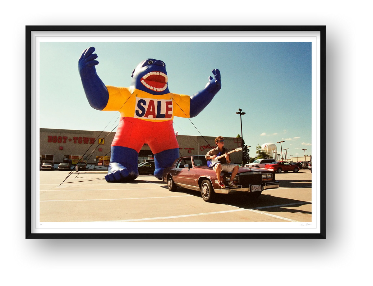 The Boot Town Gorilla Meets The Guitar Man - Texas   — framed