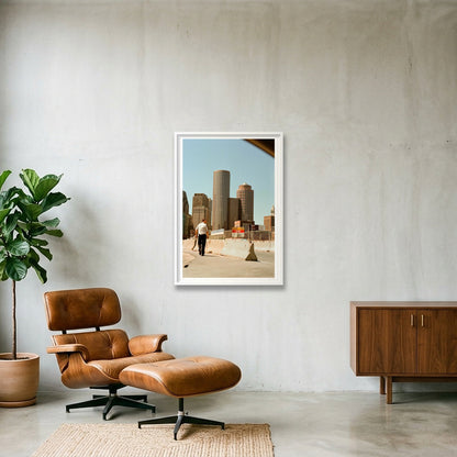 Looking Over My Shoulder - Boston, MA — 70×100cm, 28×39" White Frame