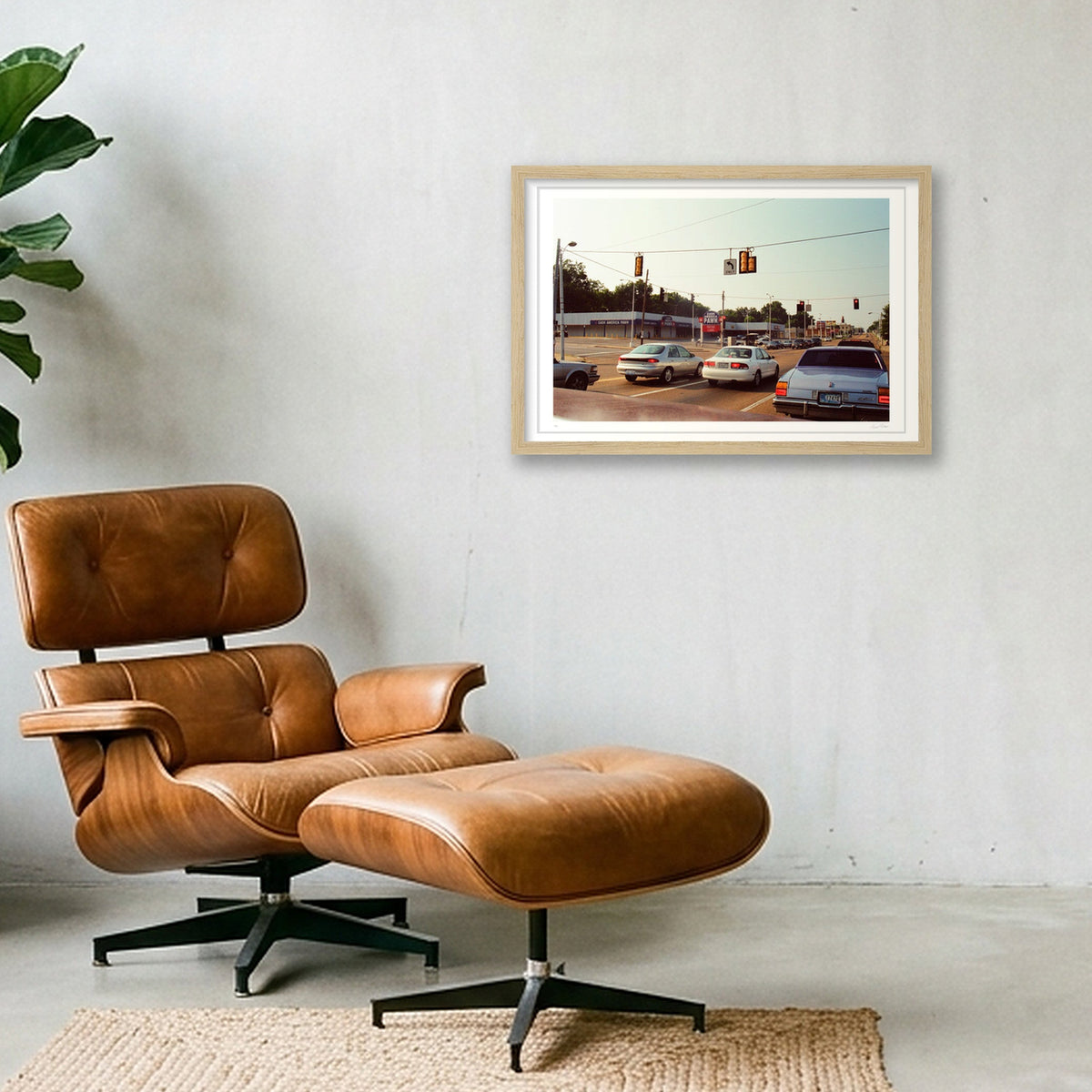 Left Turn On A Red Light - Memphis, TN — 45×30cm, 18×12" Oak Frame