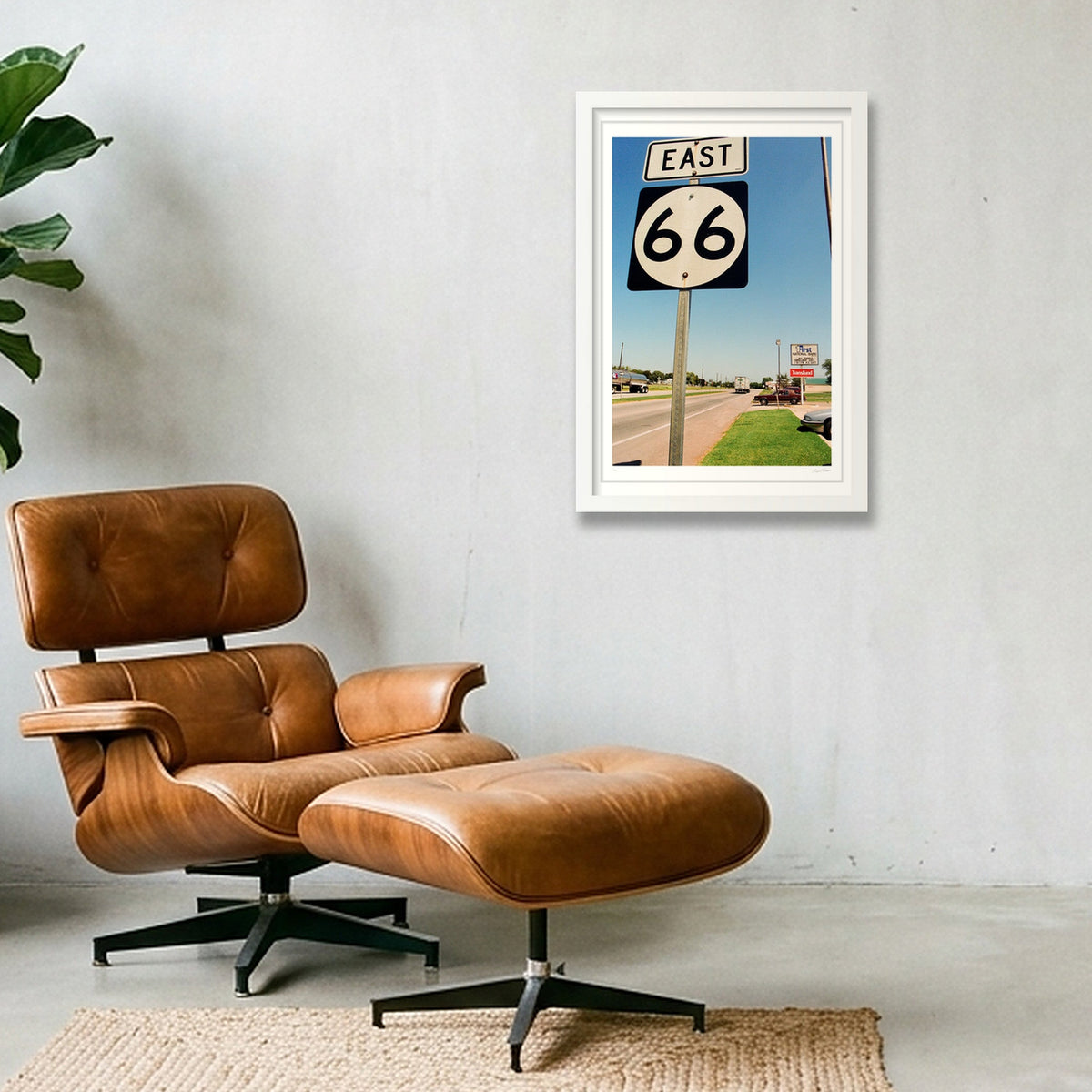Get Your Kicks On Route 66 -  Route 66, OK — 30×45cm, 12×18" White Frame