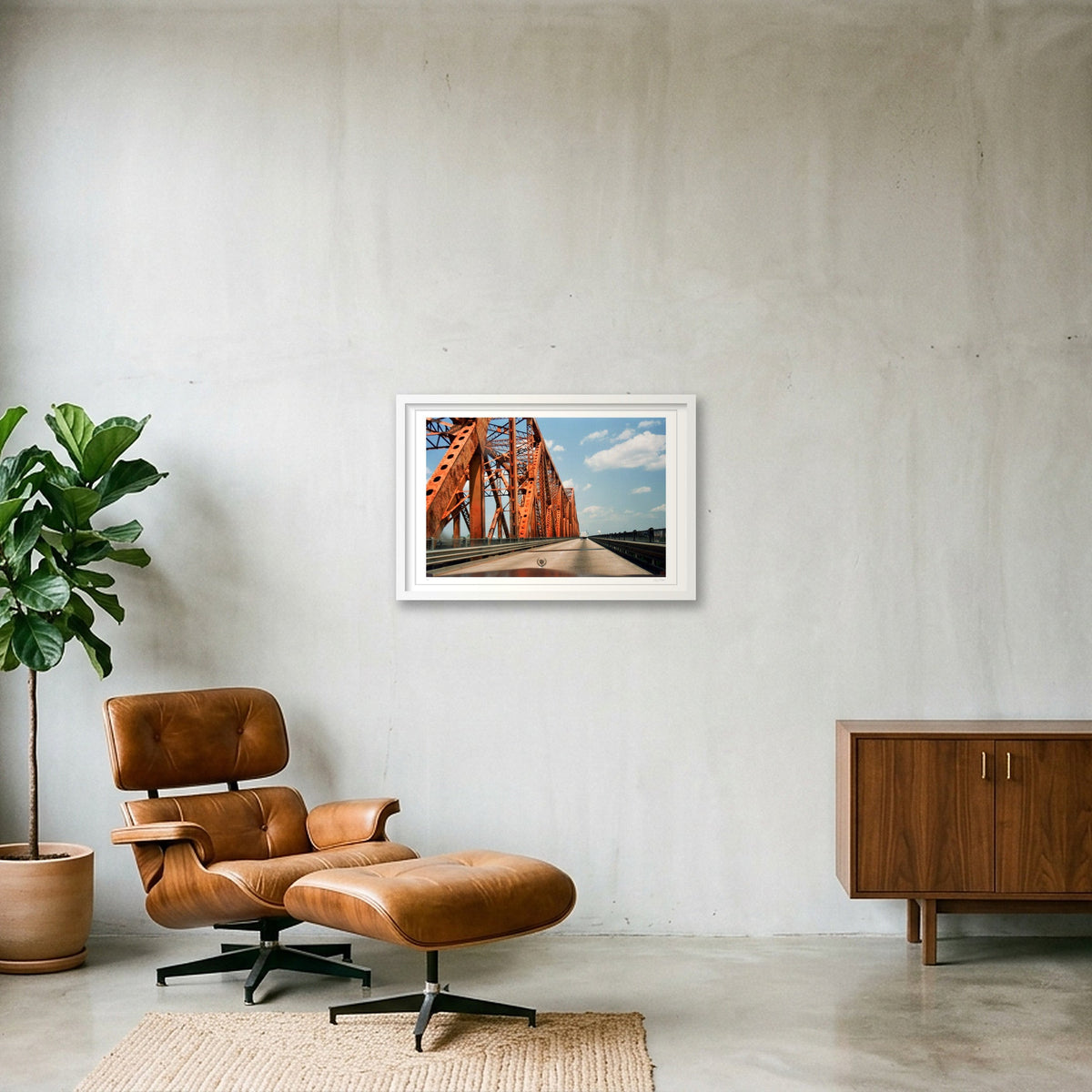 Down in Louisiana - Highway 61, LA — 60×40cm, 24×16" White Frame