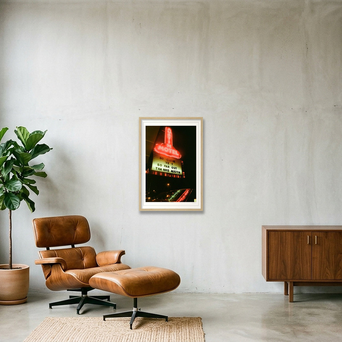 So Close Yet So Far Out - Austin, TX — 40×60cm, 16×24" Oak Frame