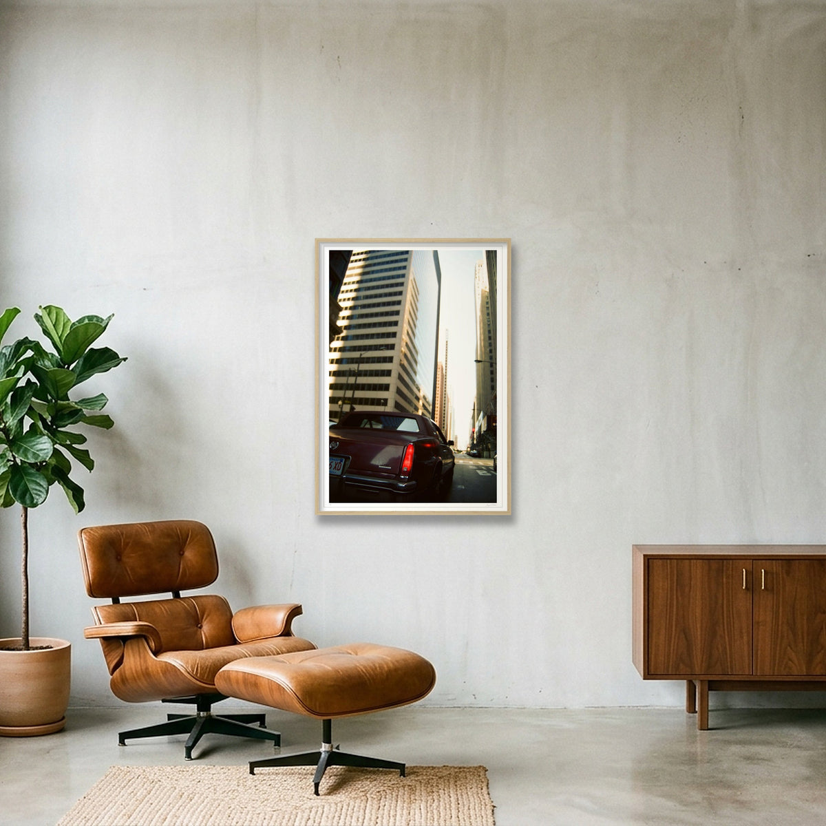 Rufus in The Loop - Chicago, IL — 70×100cm, 28×39" Oak Frame