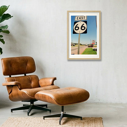 Get Your Kicks On Route 66 -  Route 66, OK — 30×45cm, 12×18" Oak Frame