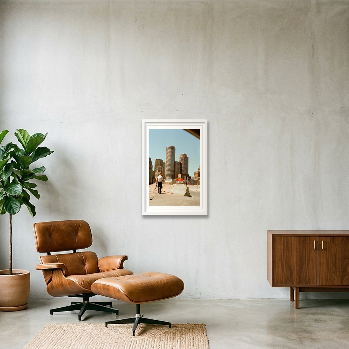 Looking Over My Shoulder - Boston, MA — 40×60cm, 16×24" White Frame