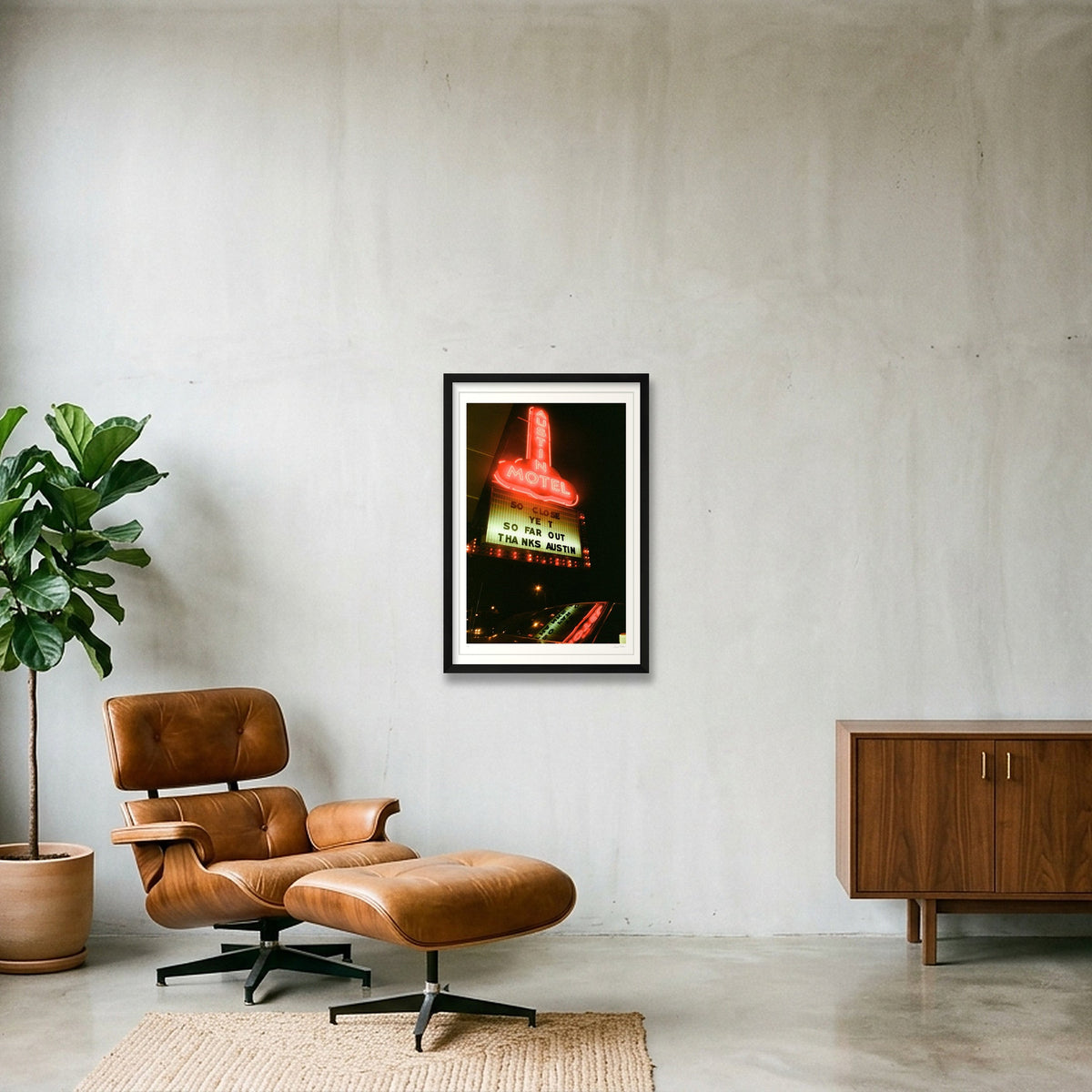 So Close Yet So Far Out - Austin, TX — 40×60cm, 16×24" Black Frame
