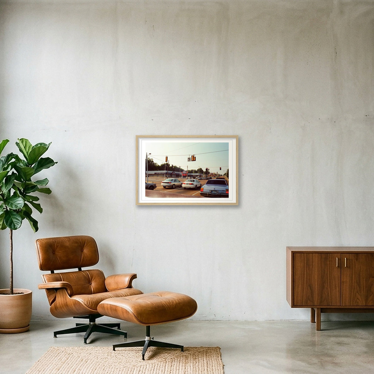 Left Turn On A Red Light - Memphis, TN — 60×40cm, 24×16" Oak Frame