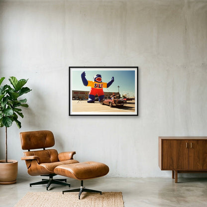 The Boot Town Gorilla Meets The Guitar Man - Texas   — 100×70cm, 39×28" Black Frame