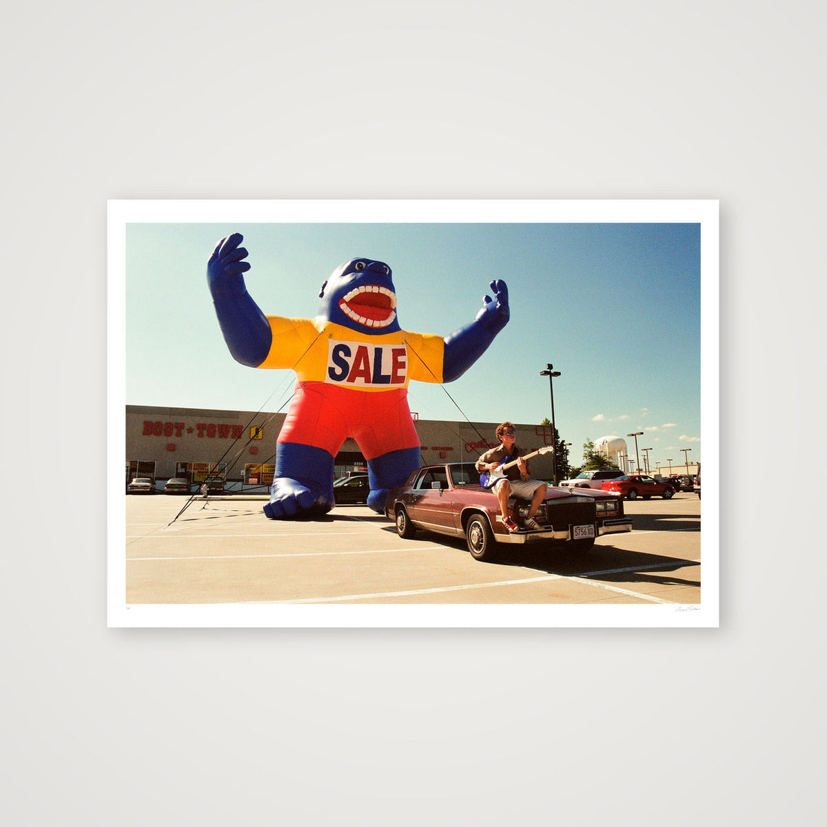 The Boot Town Gorilla Meets The Guitar Man - Texas   — 100×70cm, 39×28" Print only