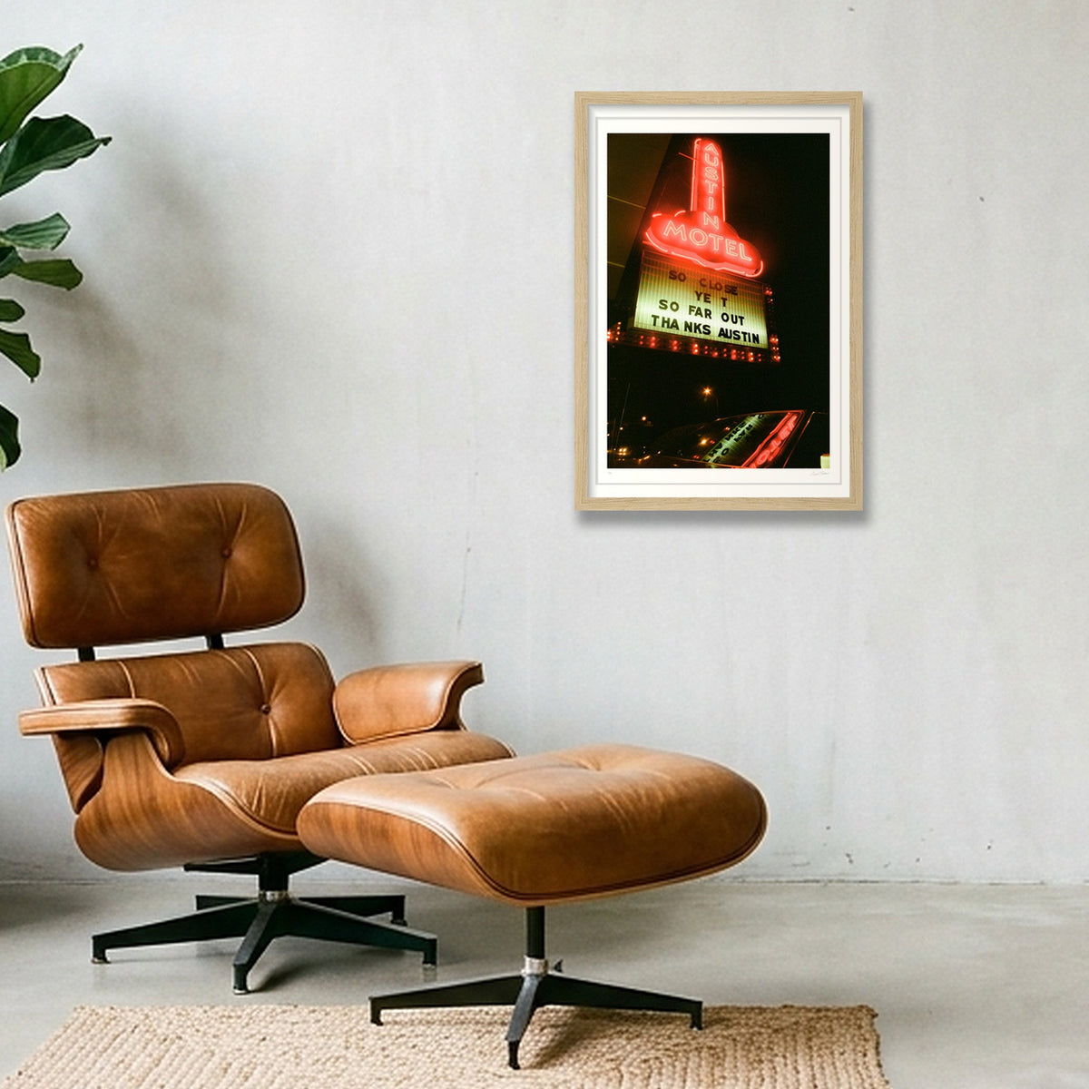 So Close Yet So Far Out - Austin, TX — 30×45cm, 12×18" Oak Frame