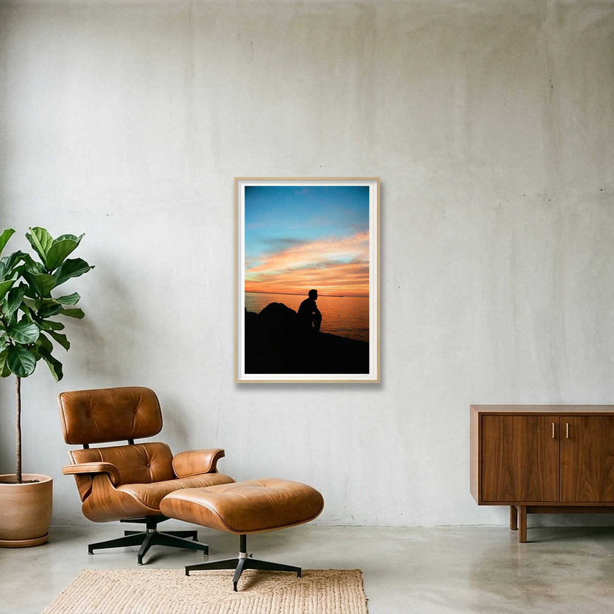 Sitting On The Dock Of A Bay - Cleveland, OH — 70×100cm, 28×39" Oak Frame