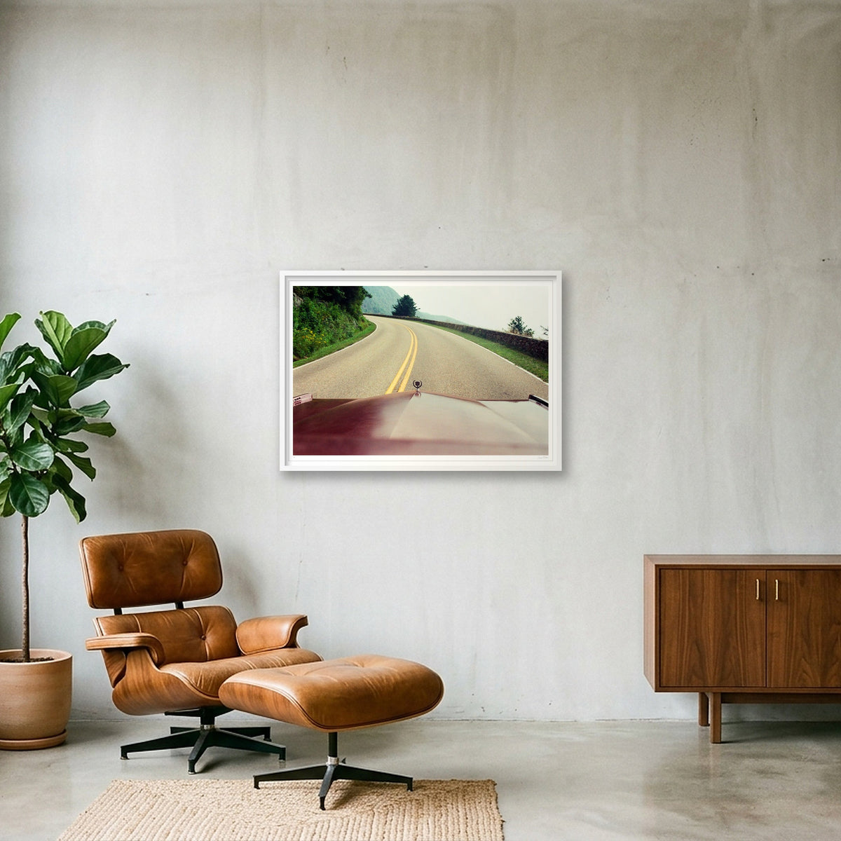 Country Roads - Skyline Drive, VA  — 100×70cm, 39×28" White Frame