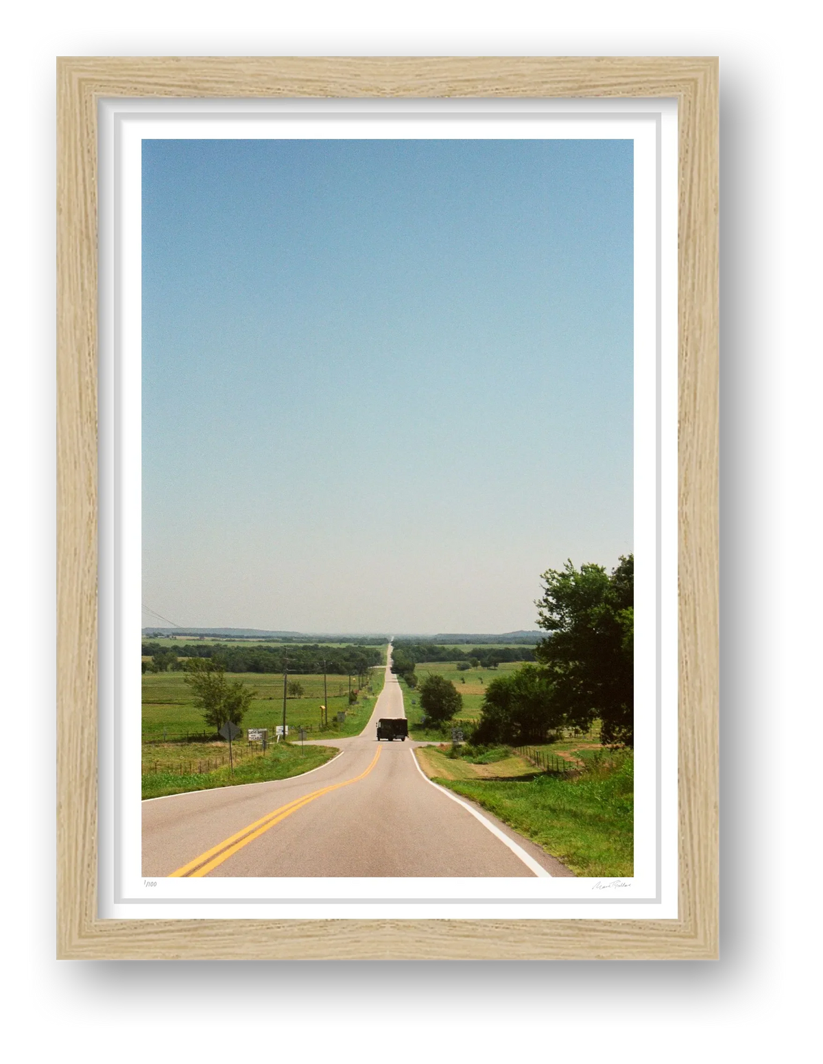 The Road Goes On Forever - Route 66, OK  — framed