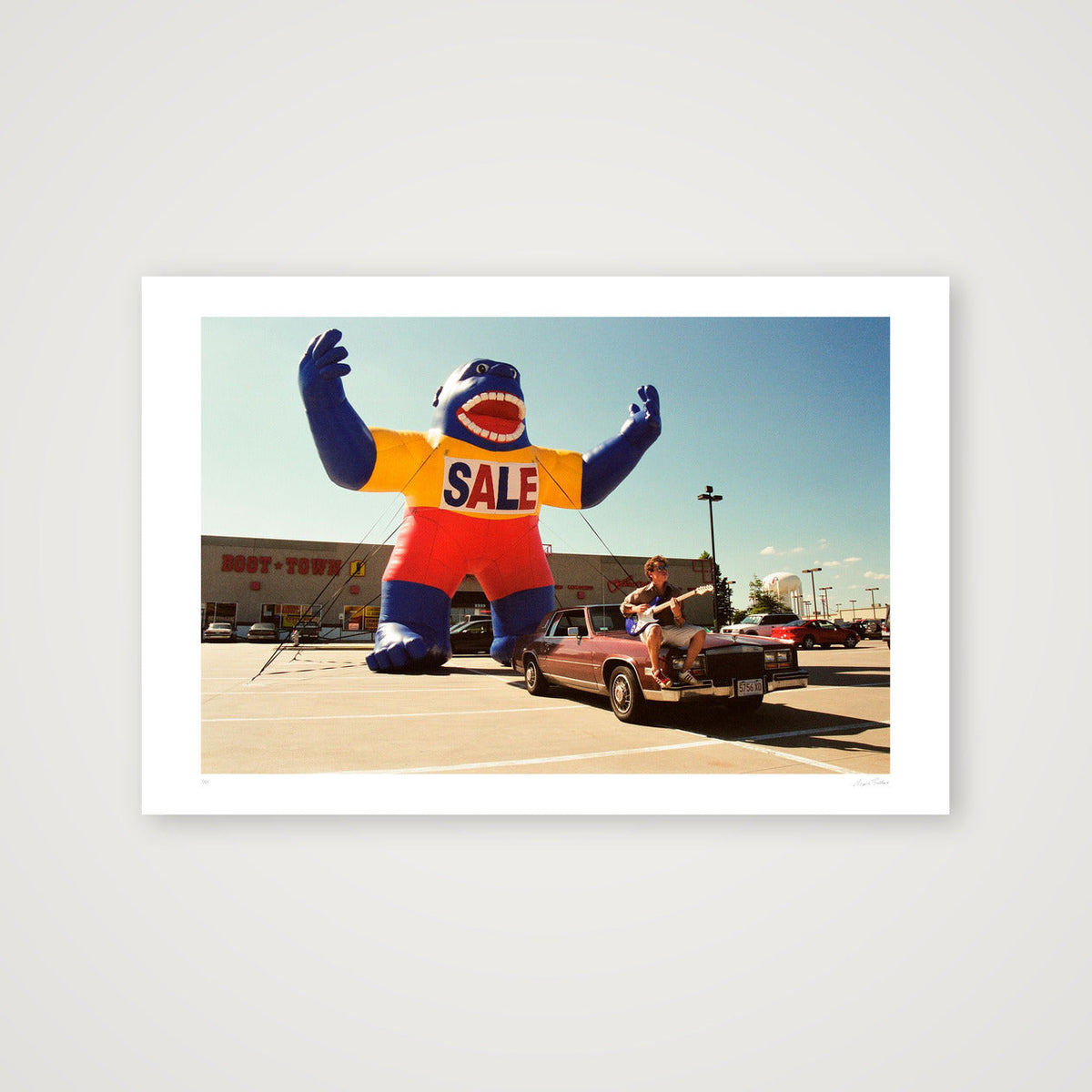 The Boot Town Gorilla Meets The Guitar Man - Texas   — 60×40cm, 24×16" Print only