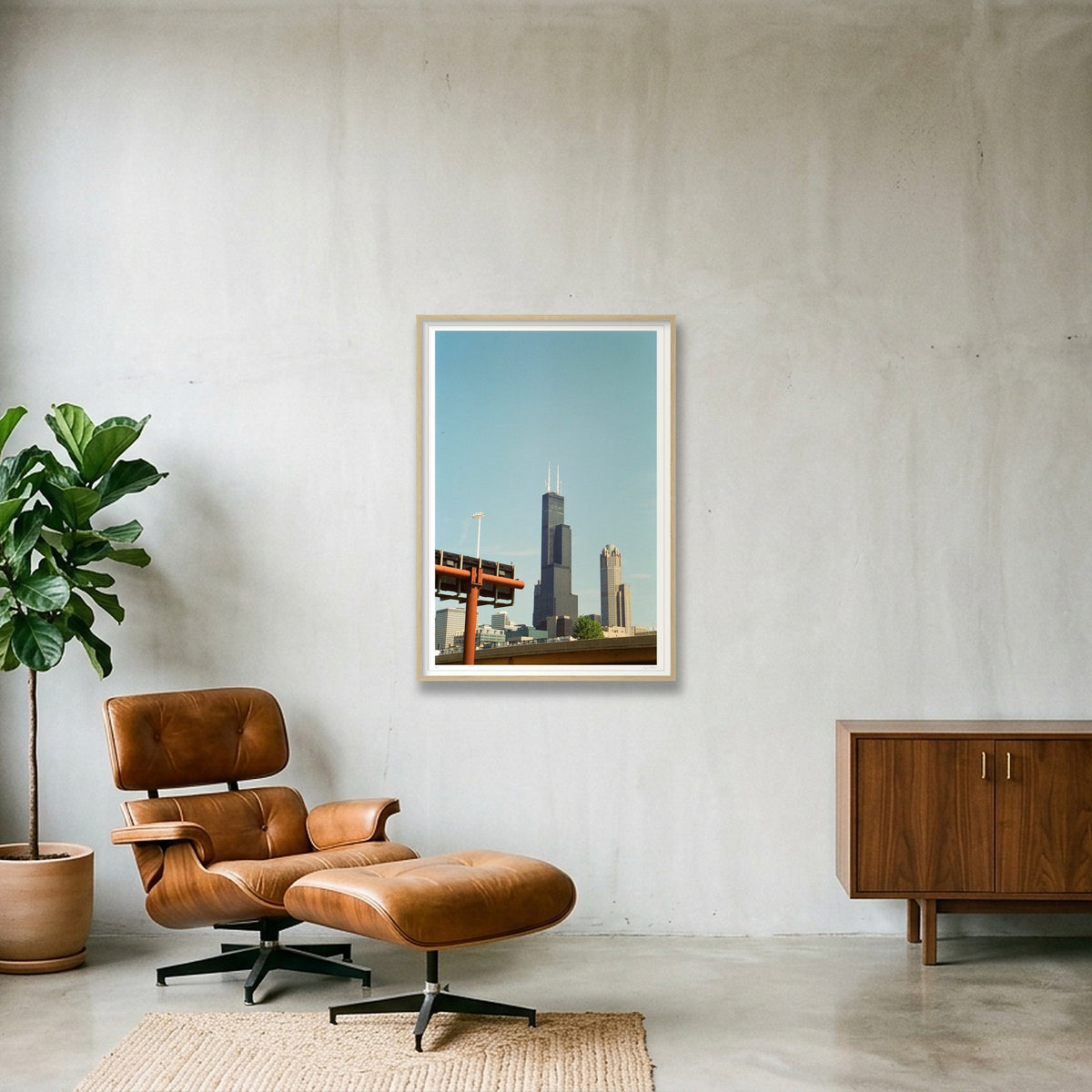 Sears Tower - Chicago, IL — 70×100cm, 28×39" Oak Frame