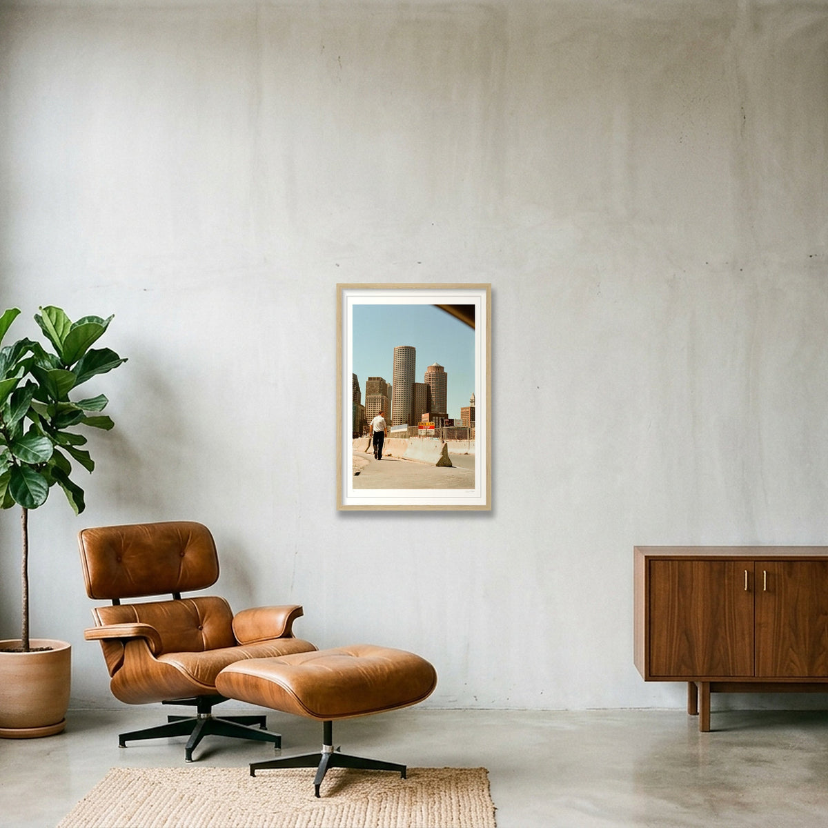 Looking Over My Shoulder - Boston, MA — 40×60cm, 16×24" Oak Frame