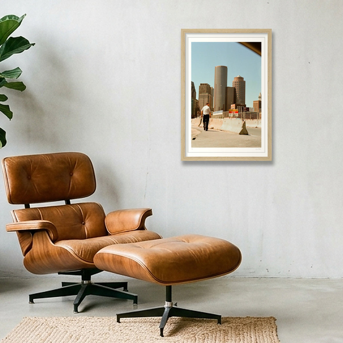 Looking Over My Shoulder - Boston, MA — 30×45cm, 12×18" Oak Frame
