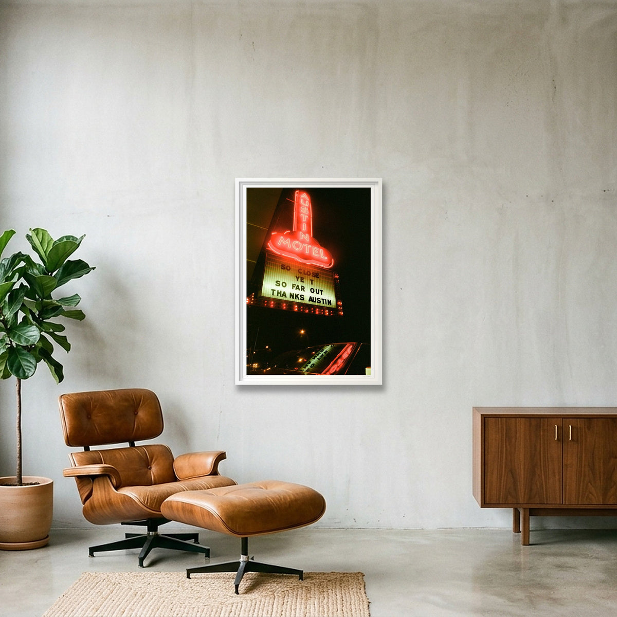 So Close Yet So Far Out - Austin, TX — 70×100cm, 28×39" White Frame