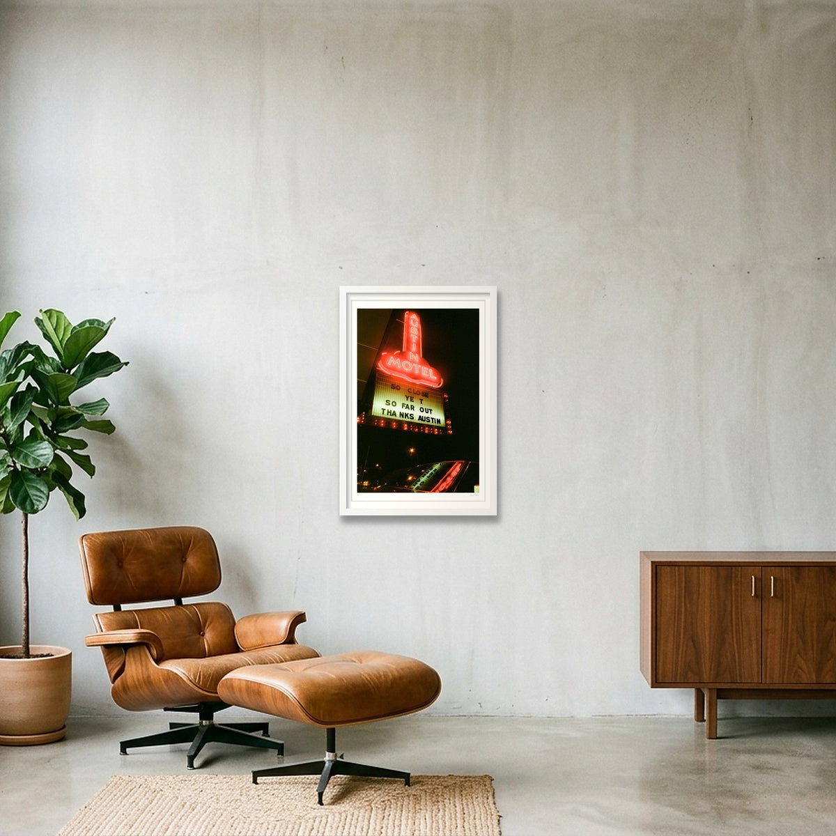 So Close Yet So Far Out - Austin, TX — 40×60cm, 16×24" White Frame